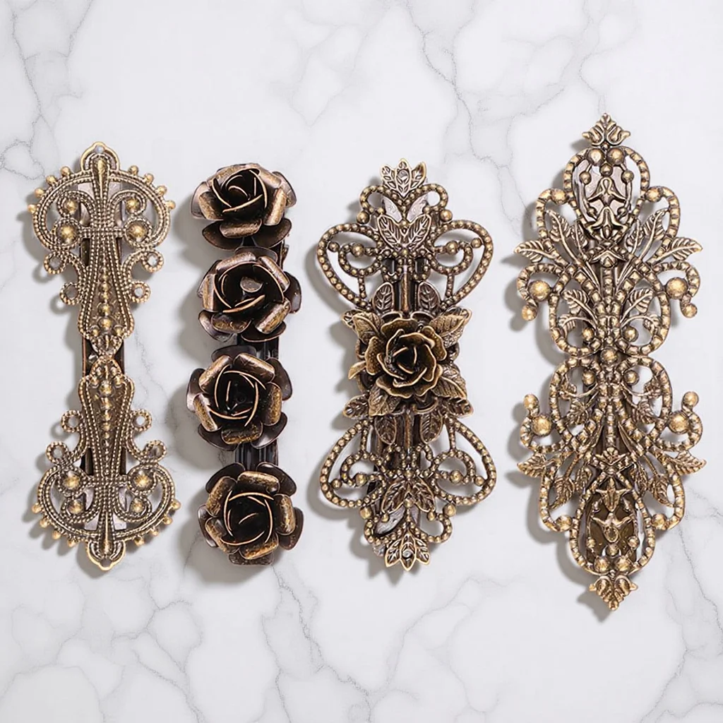 4 ชิ้นกิ๊บติดผมวินเทจกิ๊บติดผมทองแดงสไตล์ยุโรปอุปกรณ์เสริมผมสำหรับผู้หญิงงานแต่งงานวันเกิด