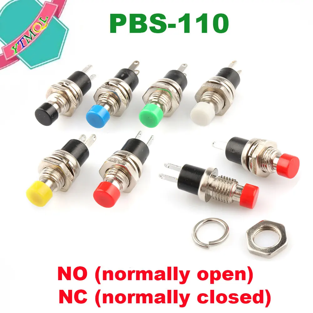 

5Pcs NC/NO normally open normally closed Momentary Self-resetting Push Button Switch without lock Reset Switch