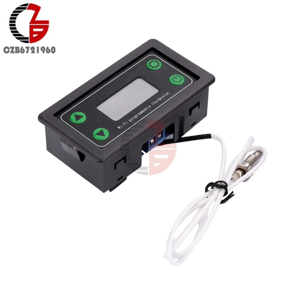 WIFI Remote High Temperature Digital Thermostat K-type Thermocouple High Temperature Controller -99~999 Degree DC 220V 1500W 12V