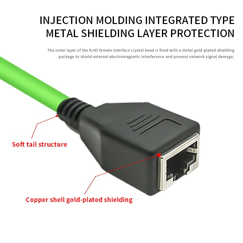 Industry M12 to RJ45 Female Gigabit Ethernet Extension Cable 4Pin D-type 8Pin X-type Male A-code Waterproof Connector 1-30M IP67