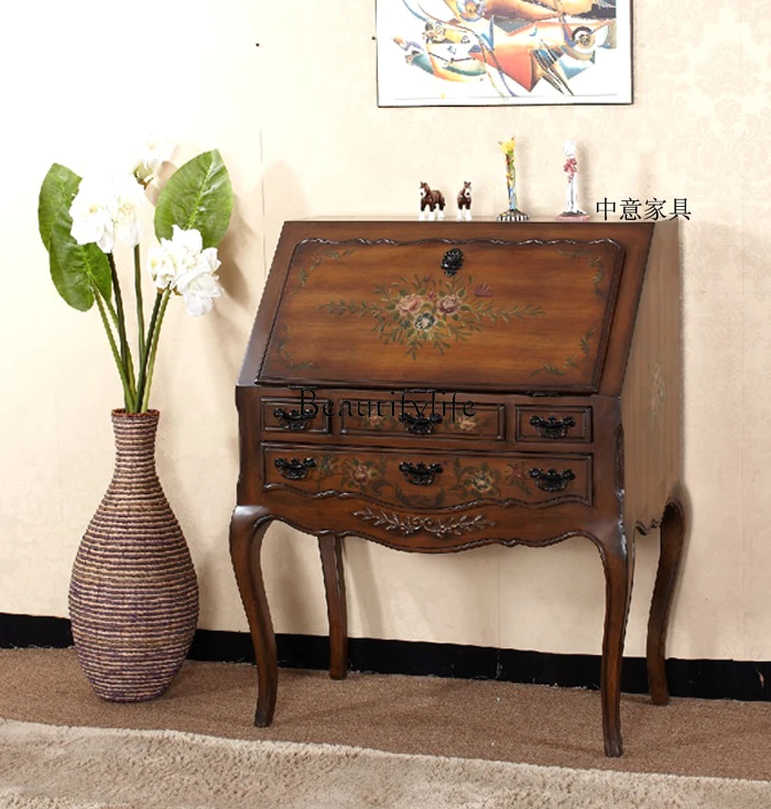 

American country style writing desk computer desk desk flap