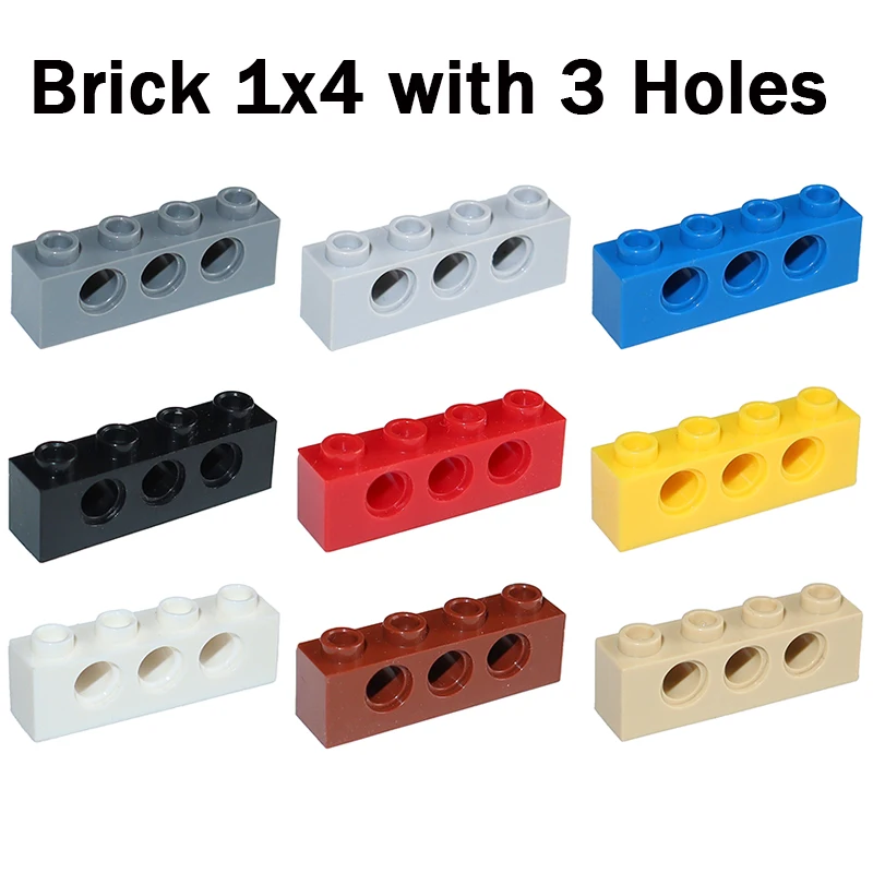 

MOC Technical Assemble Particles Brick 1x4 with 3 Holes 3701 DIY Building Blocks Educational Toy for Kids