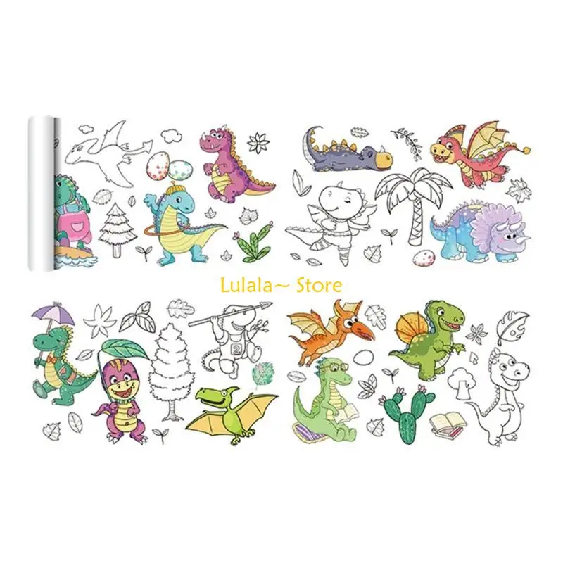 Y4QA Malpapier für Kleinkinder, Graffiti-Schriftrolle, Cartoon-Thema, Malpapier, Weihnachtsgeburtstagsgeschenke für Kinder