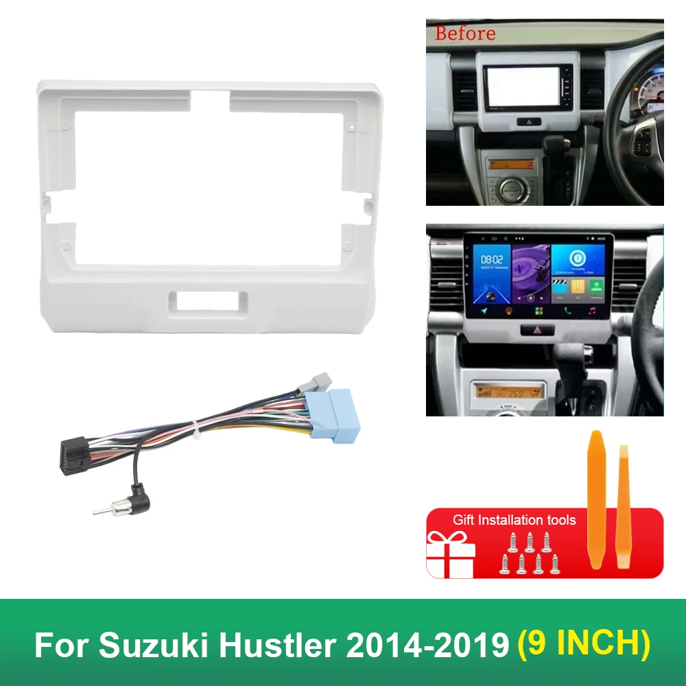 

9-дюймовая автомобильная рамка, адаптер для фасции Canbus Box, Android-радио, аудиосистема приборной панели, комплект панели для Suzuki Hustler 2014-2019, рамная панель