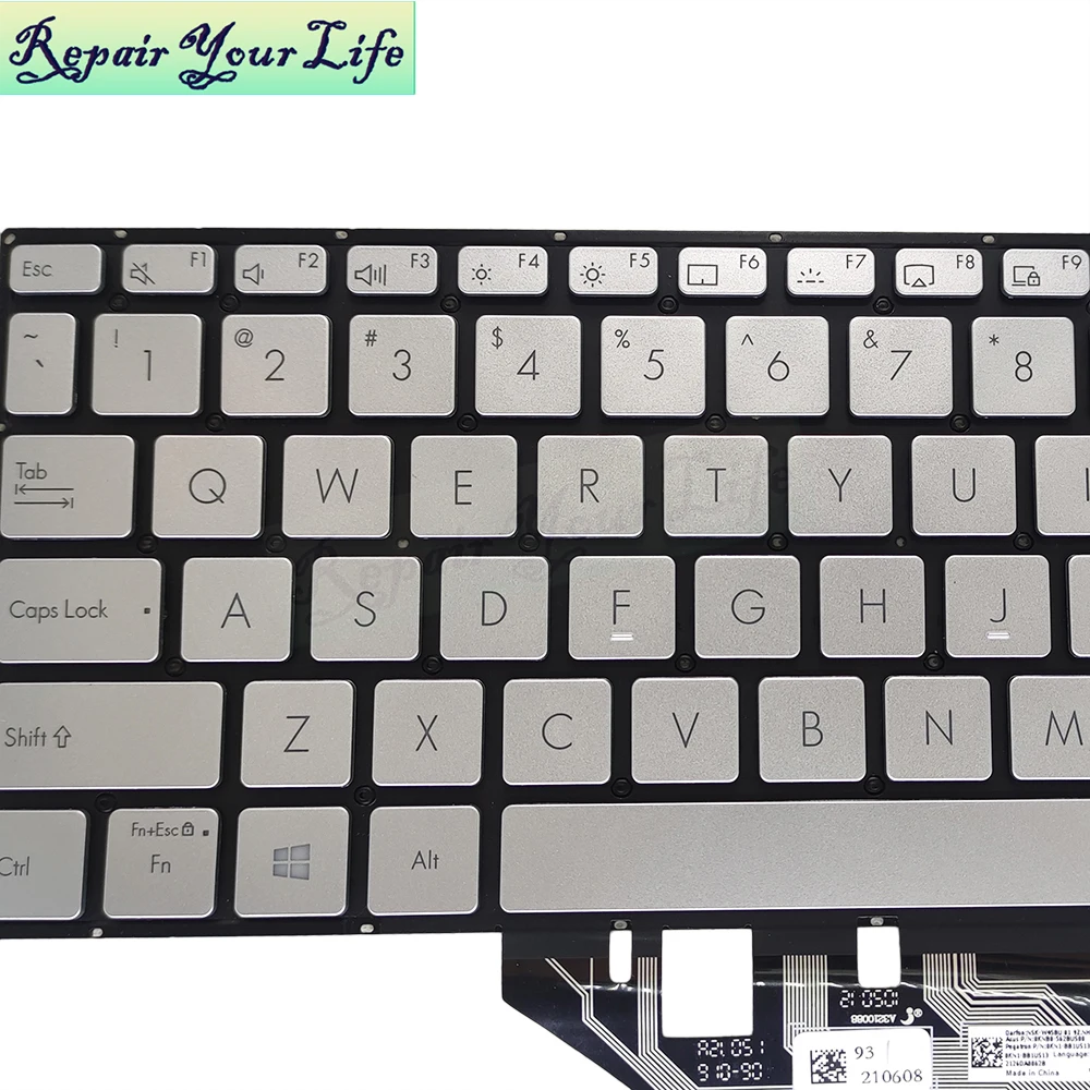 Imagem -03 - Teclado Inglês dos Eua Backlight para Asus Vivobook S15 S533 S533eq ua S533ia S533jq Portátil Backlit Teclados Peças do Computador 210fus00 Novo