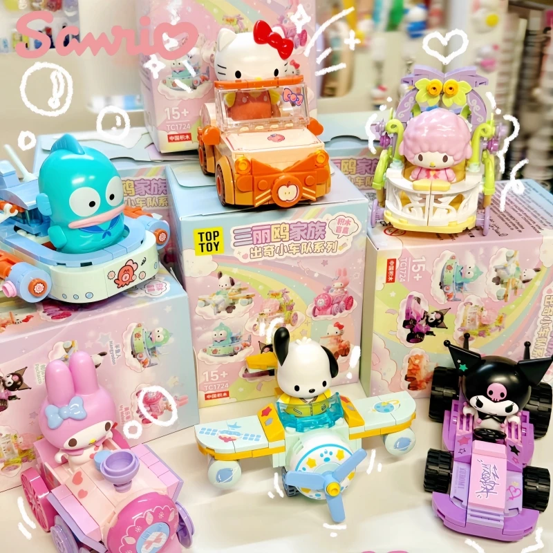 

Строительные блоки Sanrio, аниме «Hello Kitty», команда Kuromi My Melody Pochacco, игрушка, модель, украшения, коллекция, подарок
