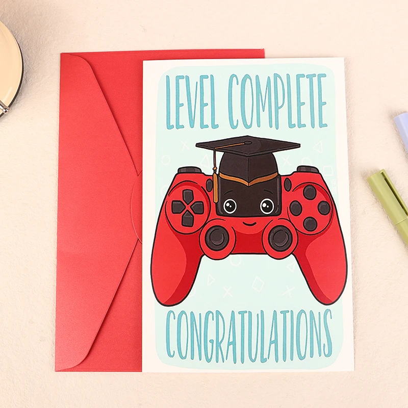 Cartoon Character Greeting Card With Envelope Fun Graduation Greeting Card Gift For Family Friends