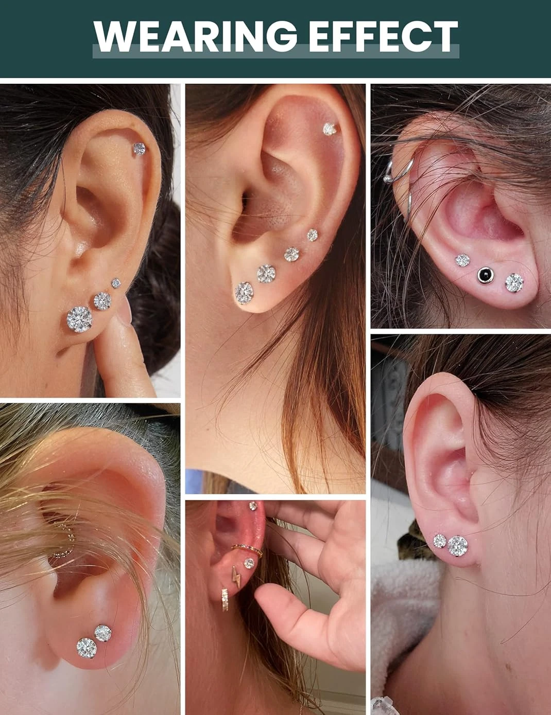 6 adet/takım Paslanmaz Çelik K - Body Jewelry Flat Back incelemesi ve fiyatı