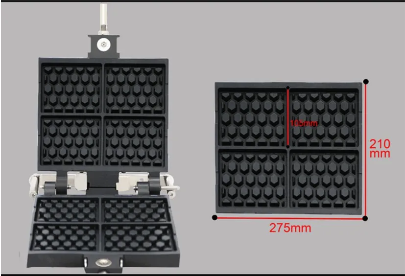 Máquina elétrica de waffle em favo de mel, 4 unidades/placa, venda quente, máquina de cozimento, muffin