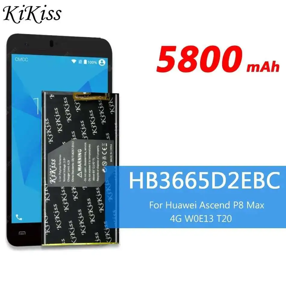 

Mobile Phone Battery 5800mAh HB3665D2EBC For Huawei Ascend P8 Max 4G W0E13 T20 Reliable Power