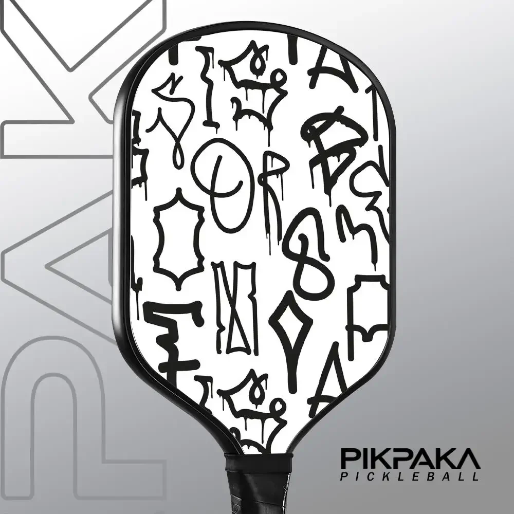 

Simple English Letters Pickleball Paddle T700 Carbon Fiber Unibody Thermoformed 16MM Honeycomb Core with Bag and Grip Tape