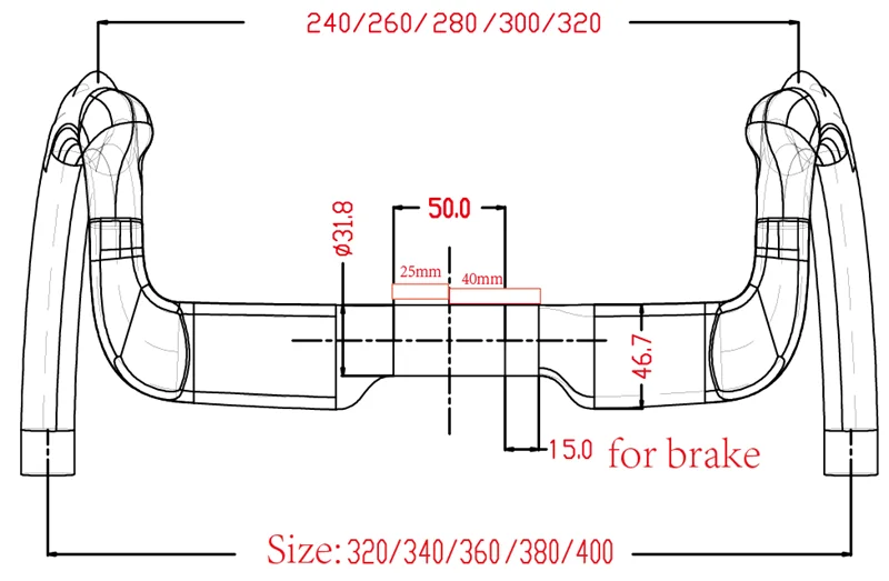 BIKEDOC HB27 Neue Version mit Bremsen Carbon-Bahnrad-Lenker Cycle Sprint TT Carbon-Lenker – Detail 3