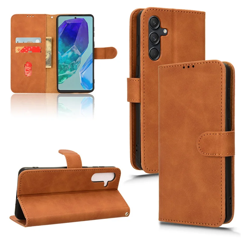 For Samsung Galaxy M55 5G SM-M556B Cover Wallet Full Protect Phone Case For Galaxy M55 5G Case Skin Feel Flip Leather Fundas