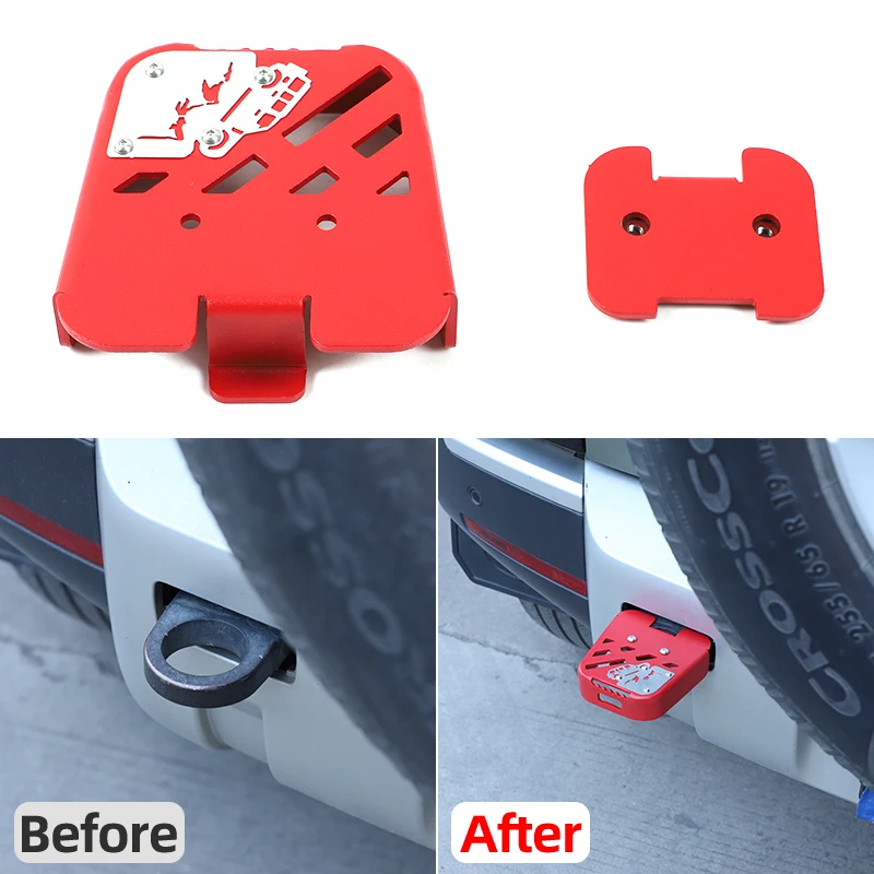 

For Land Rover Defender/L663/90/110/130 2020+ rear trailer ring pedal Automobile rear trailer hook accessories Carbon steel Blac