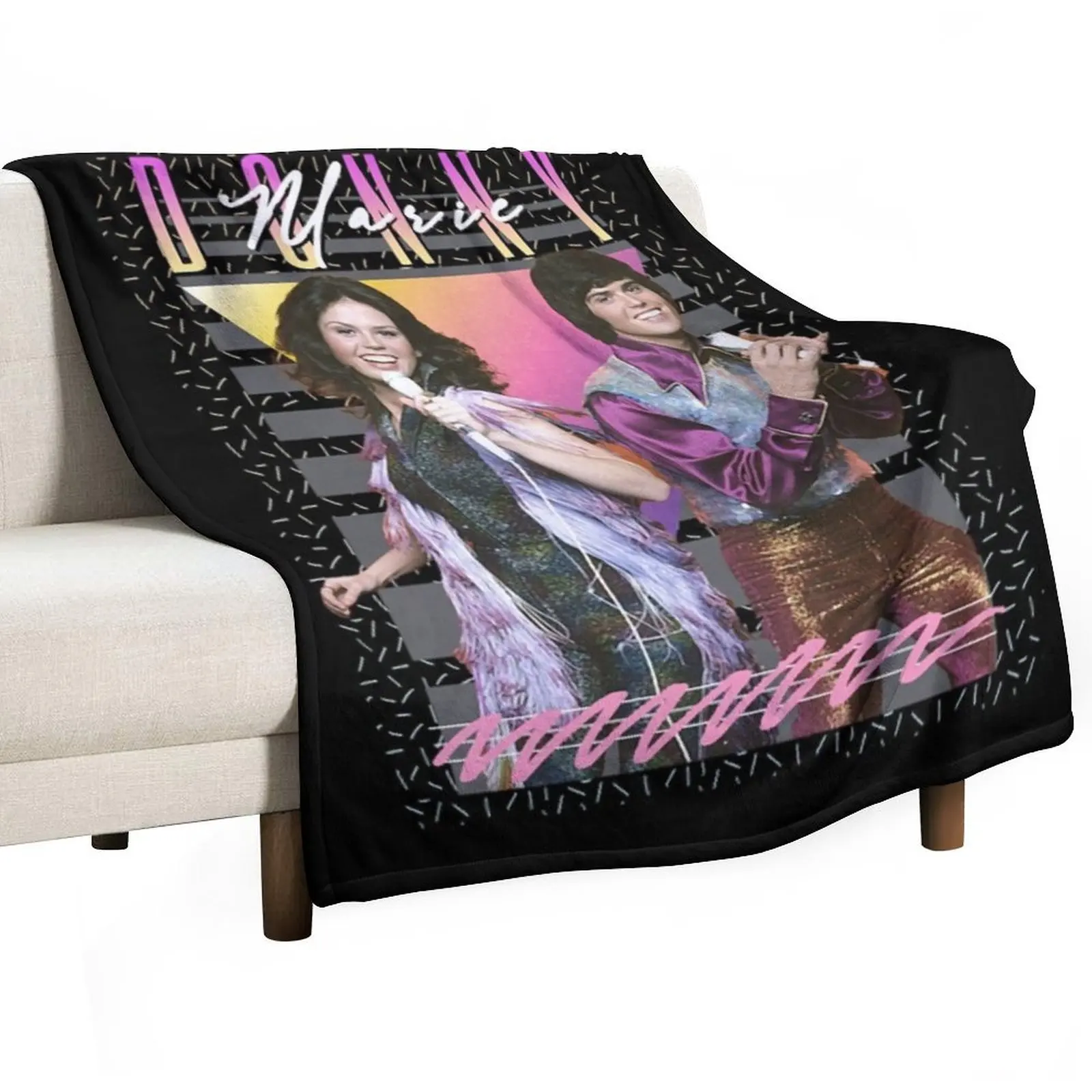 Donny and Marie Osmond 80s Retro Aesthetic Fan Art Throw Blanket Stuffeds Flannels Vintage Moving Weighted Blankets