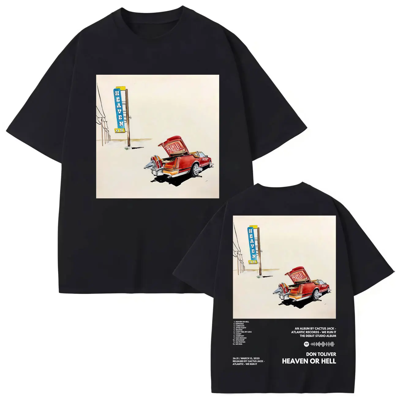 

Rapper Don Toliver Heaven or Hell Album Merch T-shirt Fashion Hip Hop Short Sleeve T Shirt Men Women Clothing Oversized T-shirts