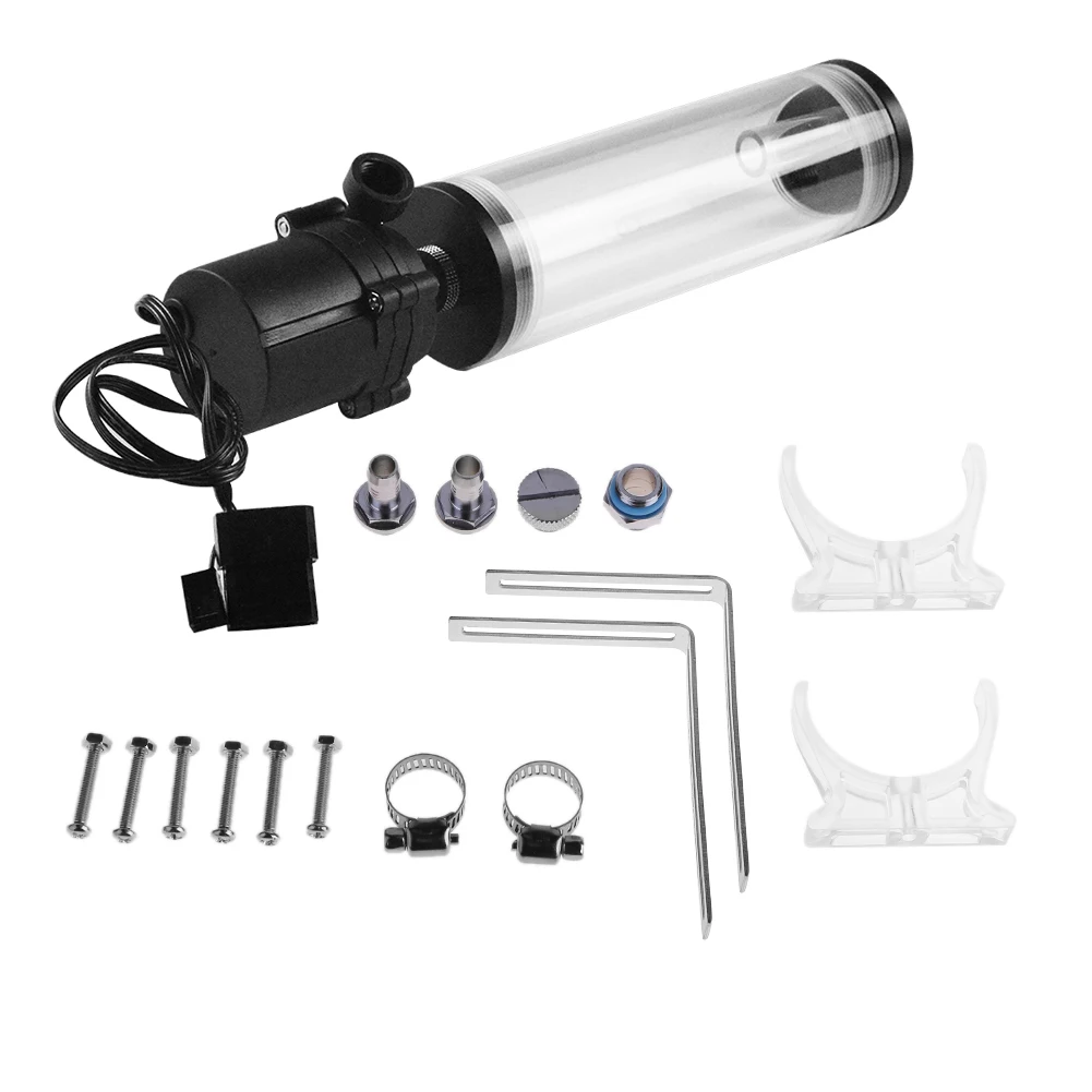 

12V 19W Water Cooling Tank G1/4 Diameter 160mm Thread Cylinder Reservoir Tank for PC CPU Computer Cooling Radiating Accessories