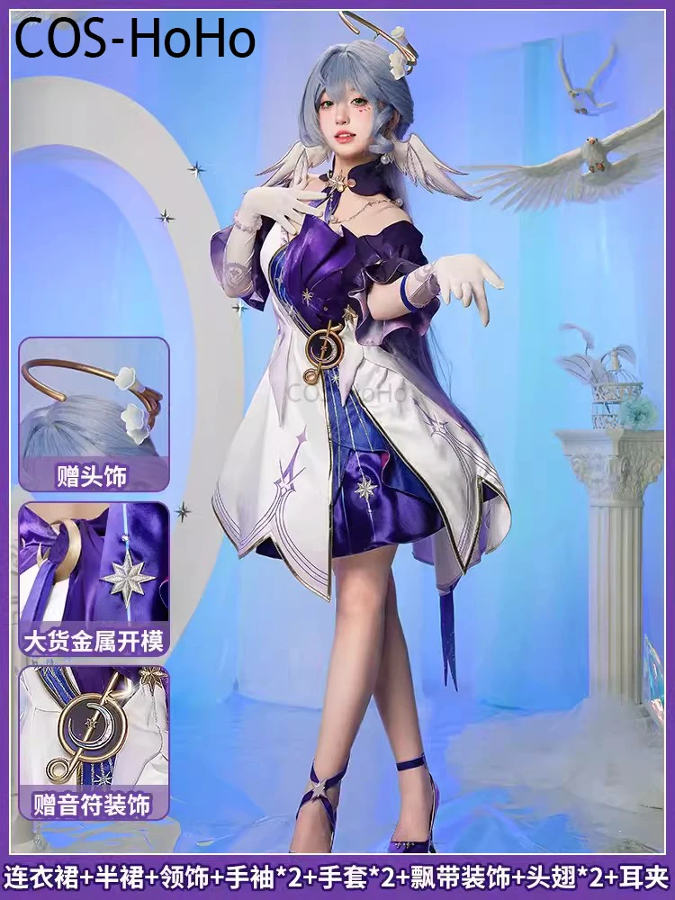 

COS-HoHo Honkai: Star Rail Miss Robin Game Suit Elegant Lovely Dress Cosplay Costume Halloween Party Role Play Outfit Women