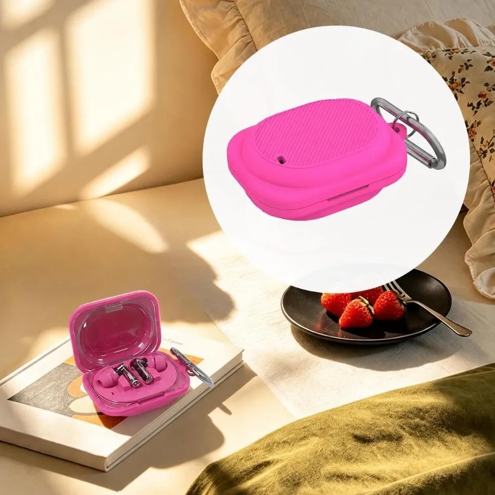 with Carabiner Clip Silicone Protective Cover Shockproof Scratch Resistant Soft Case Silicone Dustproof for Nothing Ear (3a)