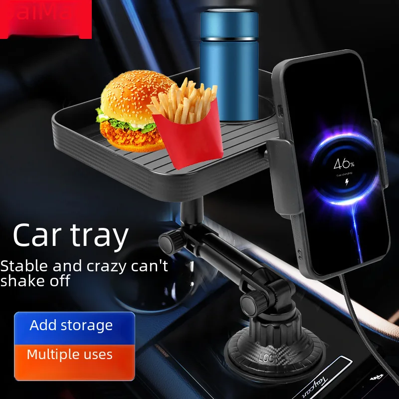 Car dining plate foldable multifunctional mobile phone holder universal car storage tray car center console water cup holder Urn