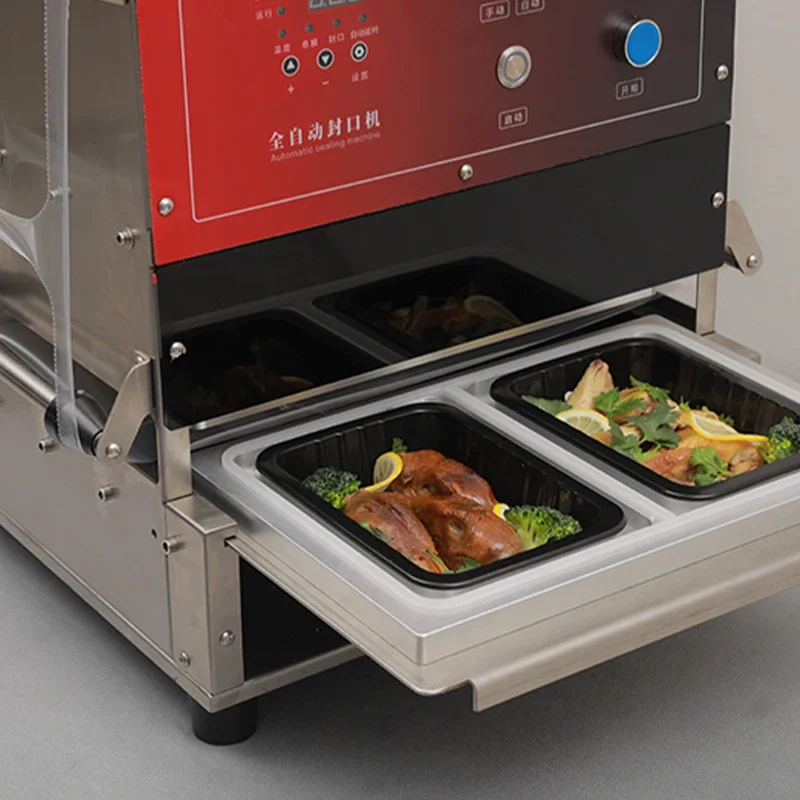Vaccum Packaging Machine Automatic Tofu Tray Sealer Take Away Food Tray Sealing Machine Wrapping Machine