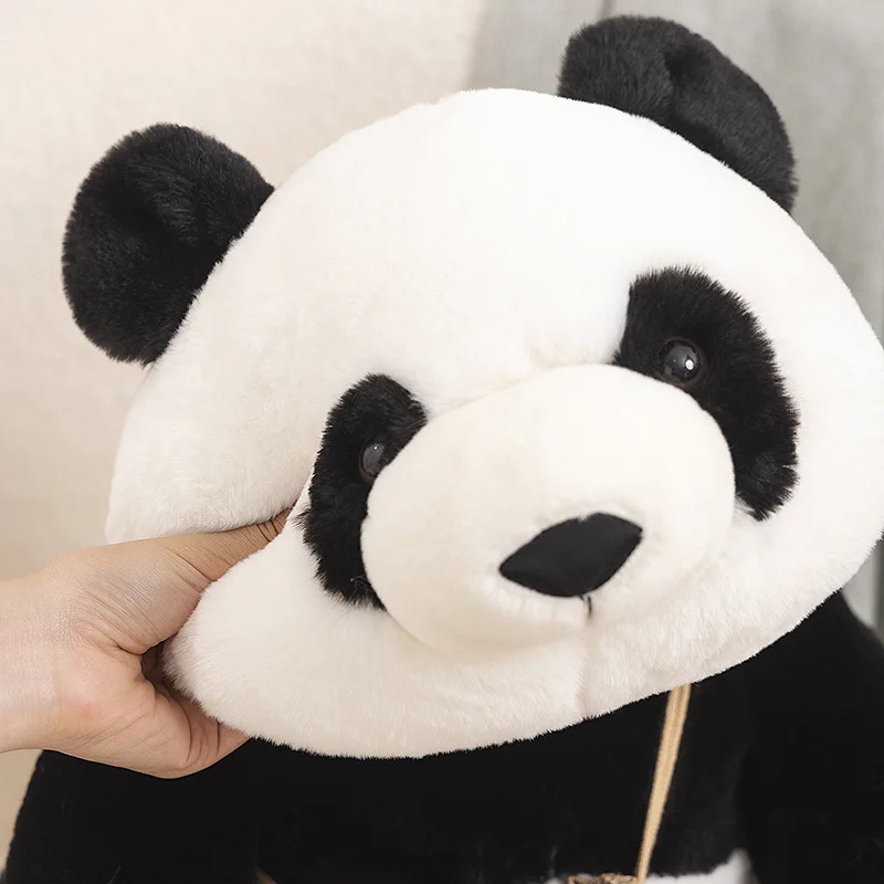 Panda gigante chinês brinquedo de pelúcia para crianças, desenhos animados bonitos recheados, brinquedo macio, vida real, boneca linda, presentes de aniversário, boneca simulada