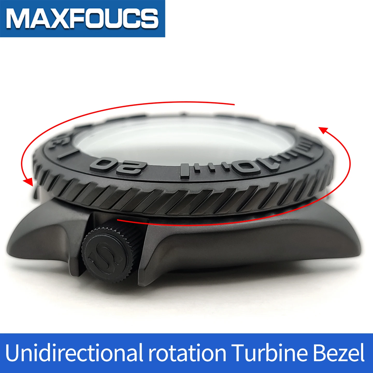Turbine SKX 3.8 Uhrengehäuse-Set Schwarz Matt Passend für NH35/NH36/NH34 MOD Uhrengehäuse Teile Saphir-Einsatz Krone Kundenspezifisches Zubehör – Detail 5