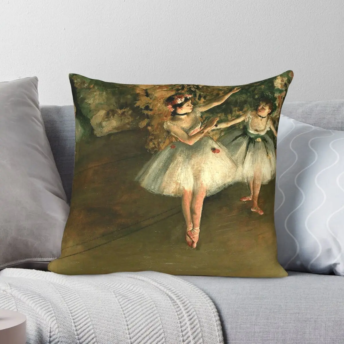 Two Dancers On A Stage Edgar Degas Pillowcase Polyester Linen Velvet Creative Decor Throw Pillow Case Sofa Seater Cushion Case