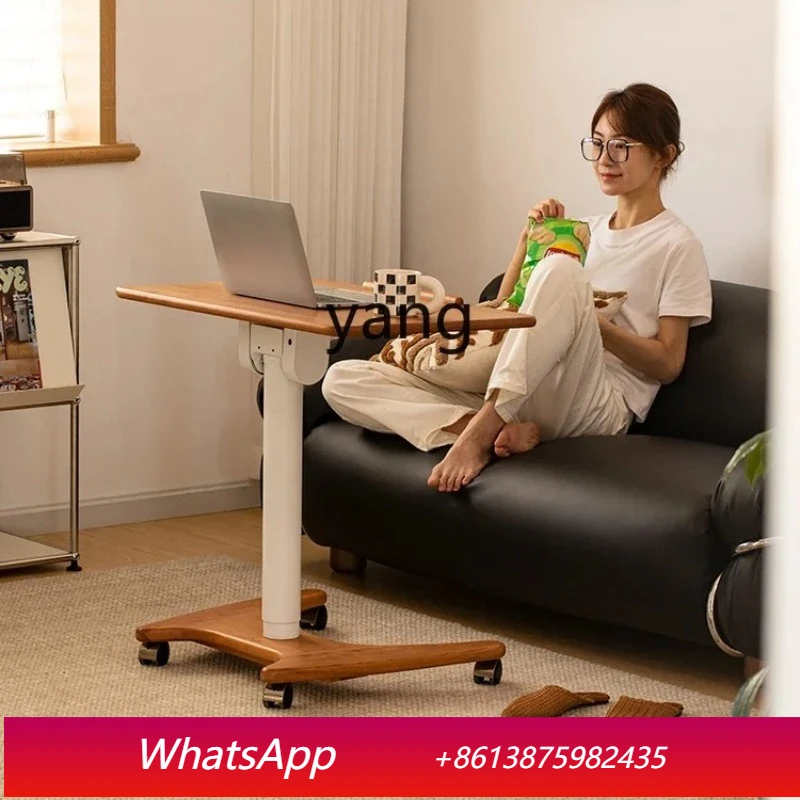 LMM movable solid wood lifting table bedside office computer desk bedroom home