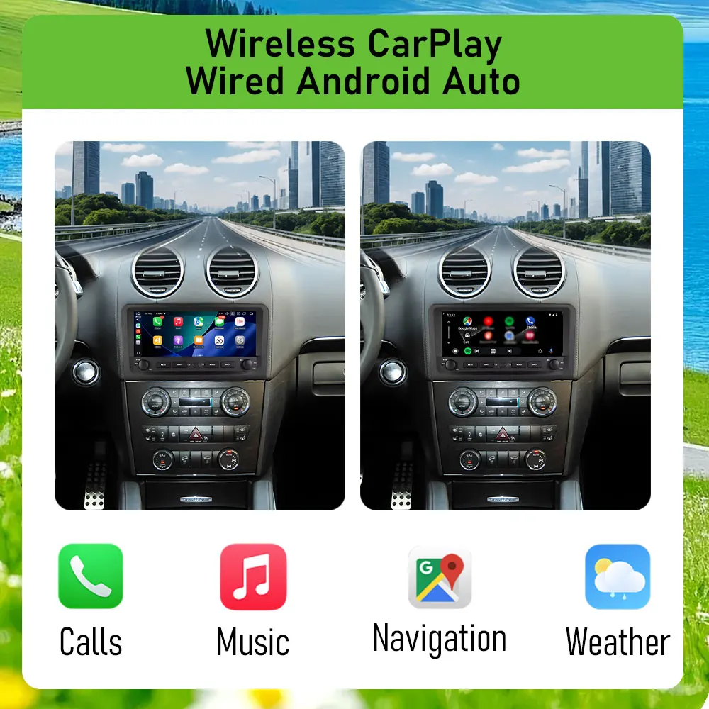 Car Radio for Mercedes-Benz Smart Fortwo 451 2005 - 2010 Audio Video Multimedia Player BT WiFi 4G GPS Navi Stereo Split Screen