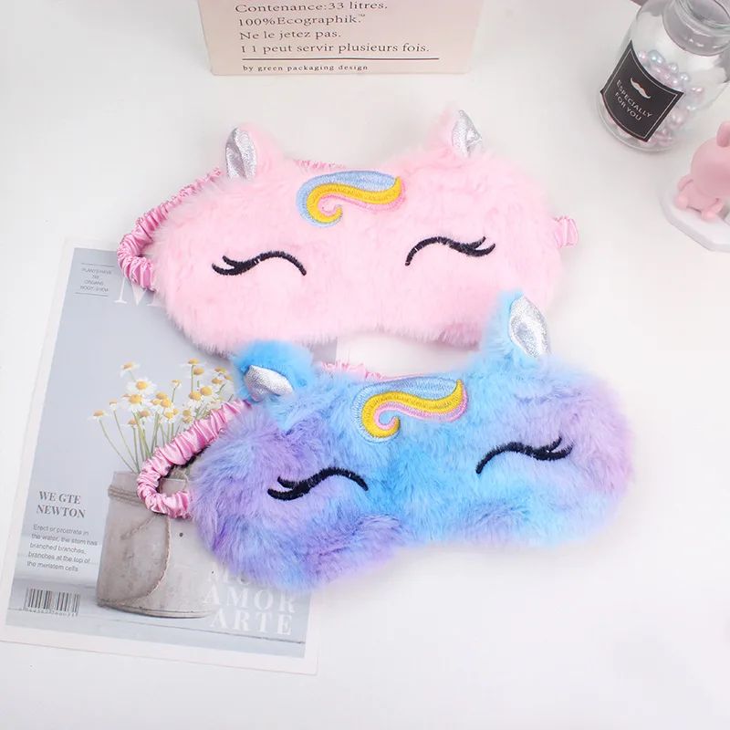 Cute Sleep Mask Eye Sort Bandage Plush Blindfold Cover Sleeping Dream For Girl Women Cartoon Animal Eyepatches Nap Relax Health