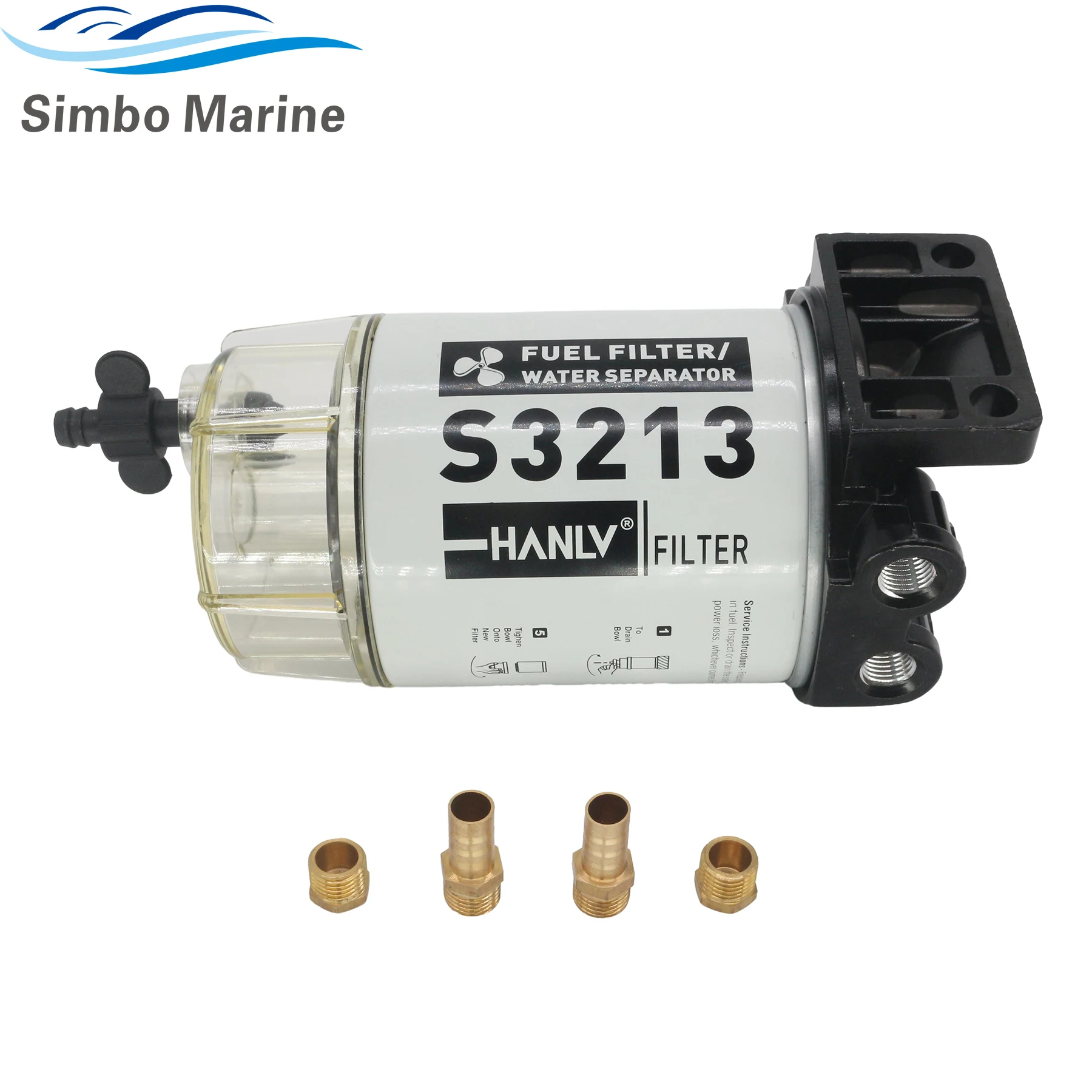 S3213 Boat Fuel Filter Water Separator Replacement Fits for Yamaha Mercury Mariner Racor Outboard Engine 10 Micron 35-60494-1