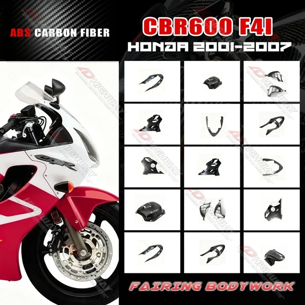 

ABS Carbon Fiber Pattern Fairing Kits For Honda F4i CBR600 CBR 600 2001-2007 Motorcycle Fender Frame Cover Fuel Tank Side Panel