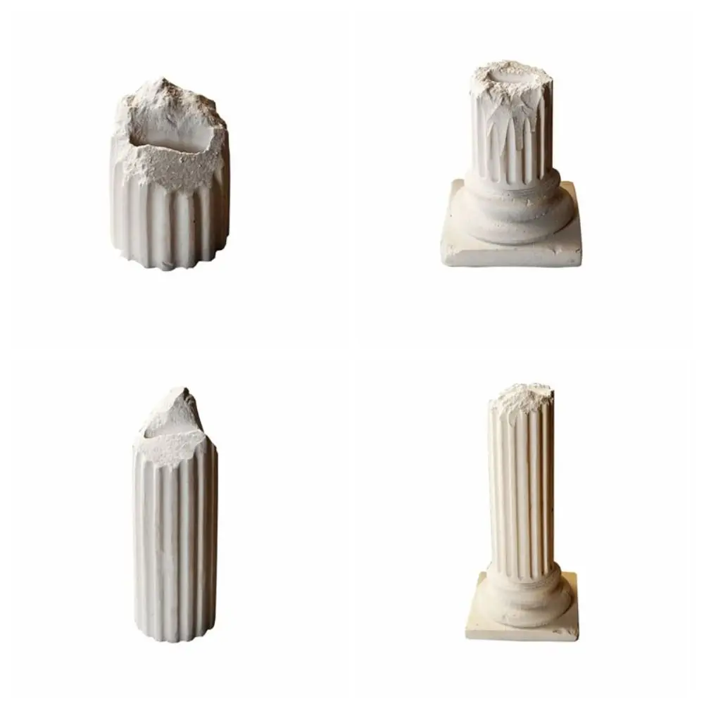 الفاخرة العمود الروماني حلقة حامل الجبس الأبيض رائعة خمر الجص حلقة حامل المنزل الحلي مجوهرات عرض موقف