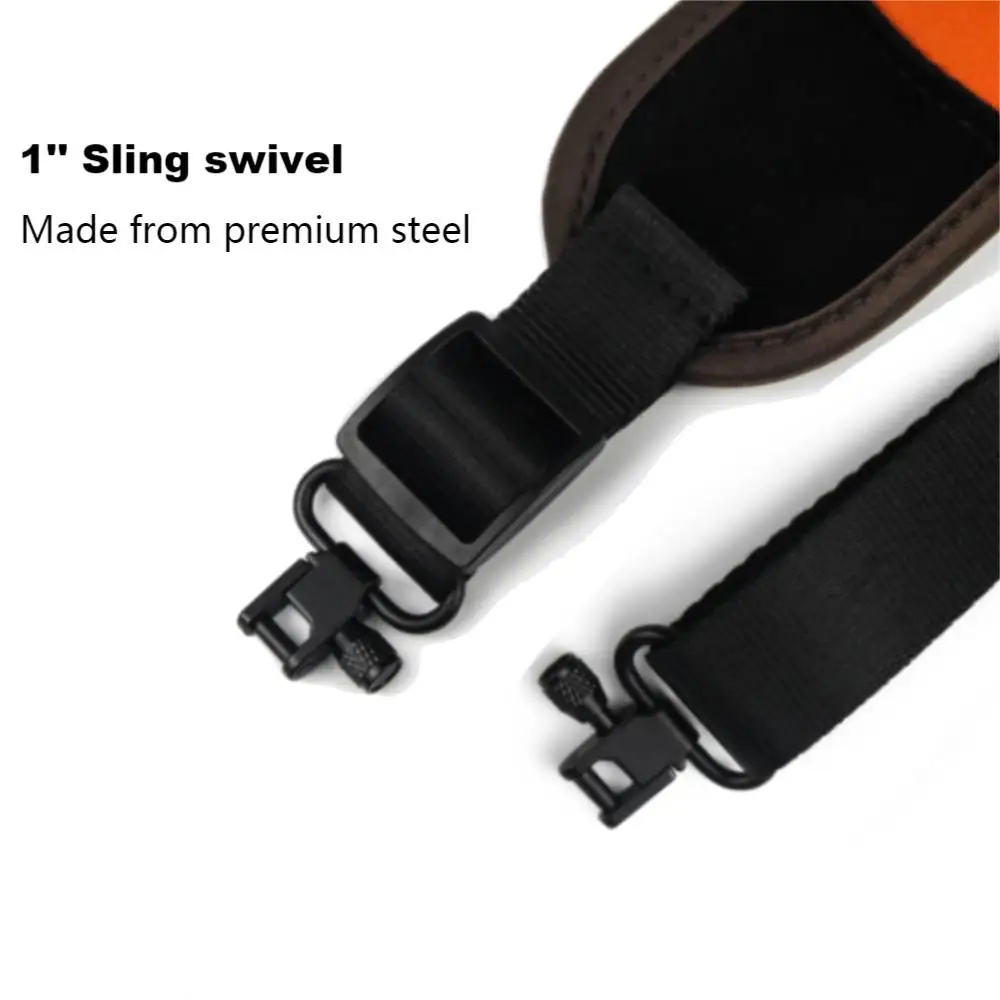 Neoprene Rifle Sling 2 Point Shoulder Strap Soft Padded Shotgun Adjustable Sling w/ Swivels Hunting Shooting Gun Accessories