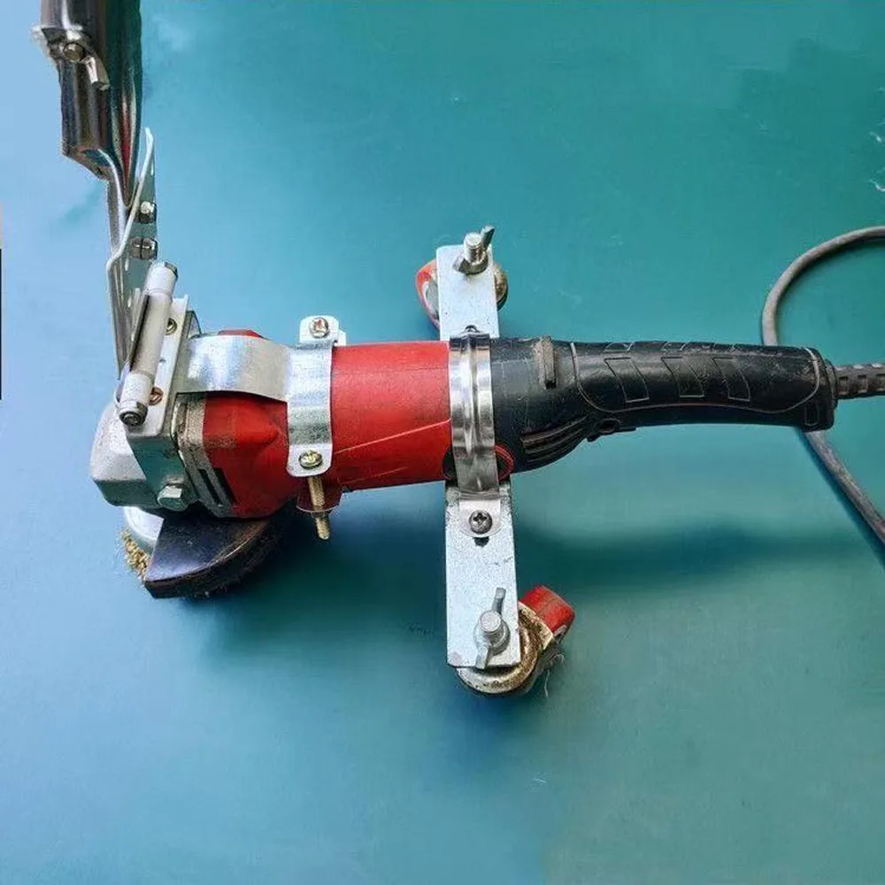 

New angle grinder bracket for standing operation, equipped with universal wheels and extended handle for polishing and grinding