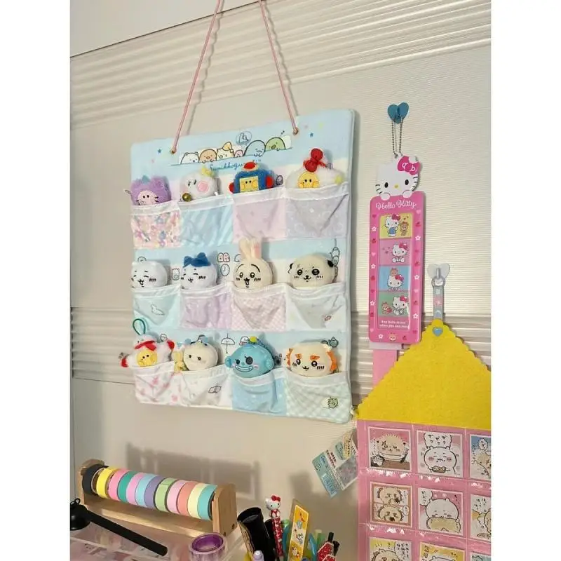 Kawaii Cute Sumikkogurashi Wall Mounted Storage Bag 12 Grids Doll Storage Bag Anime Bedroom Decoration Christmas Gifts for Girls