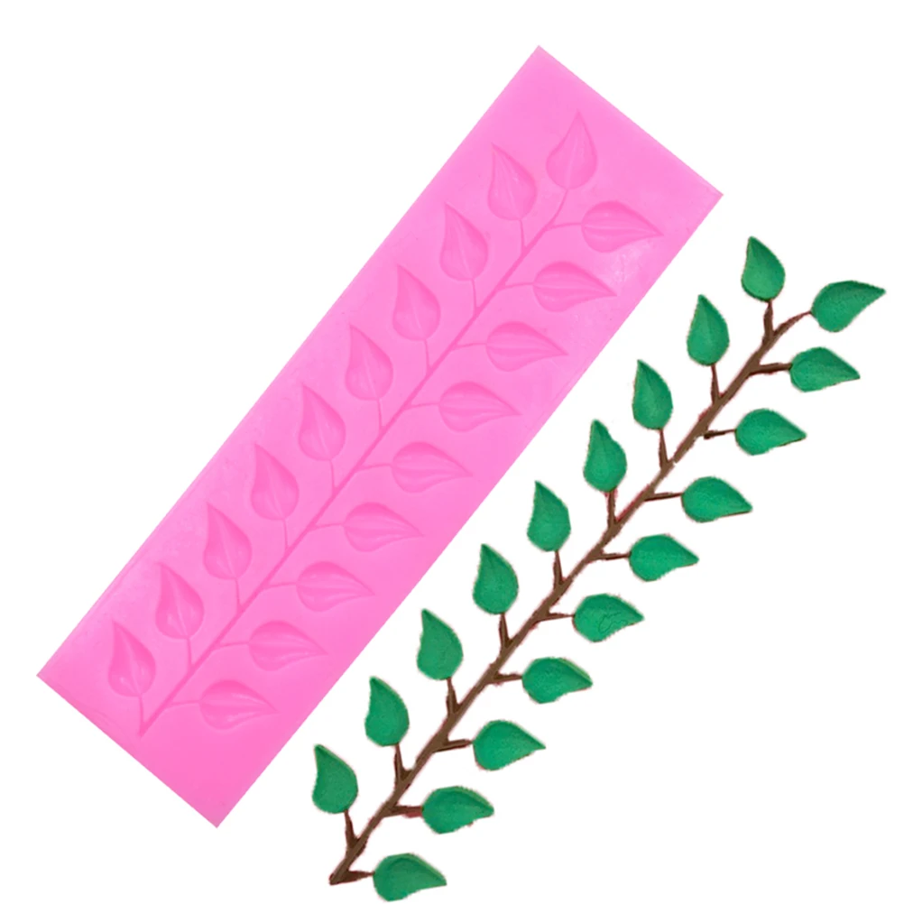 

Silicone Cake Mold Leaf Strip Shape Non-Toxic Tasteless Non-Stick Fondant Chocolate Candy Ice Cube Jelly Crafts DIY Baking Party