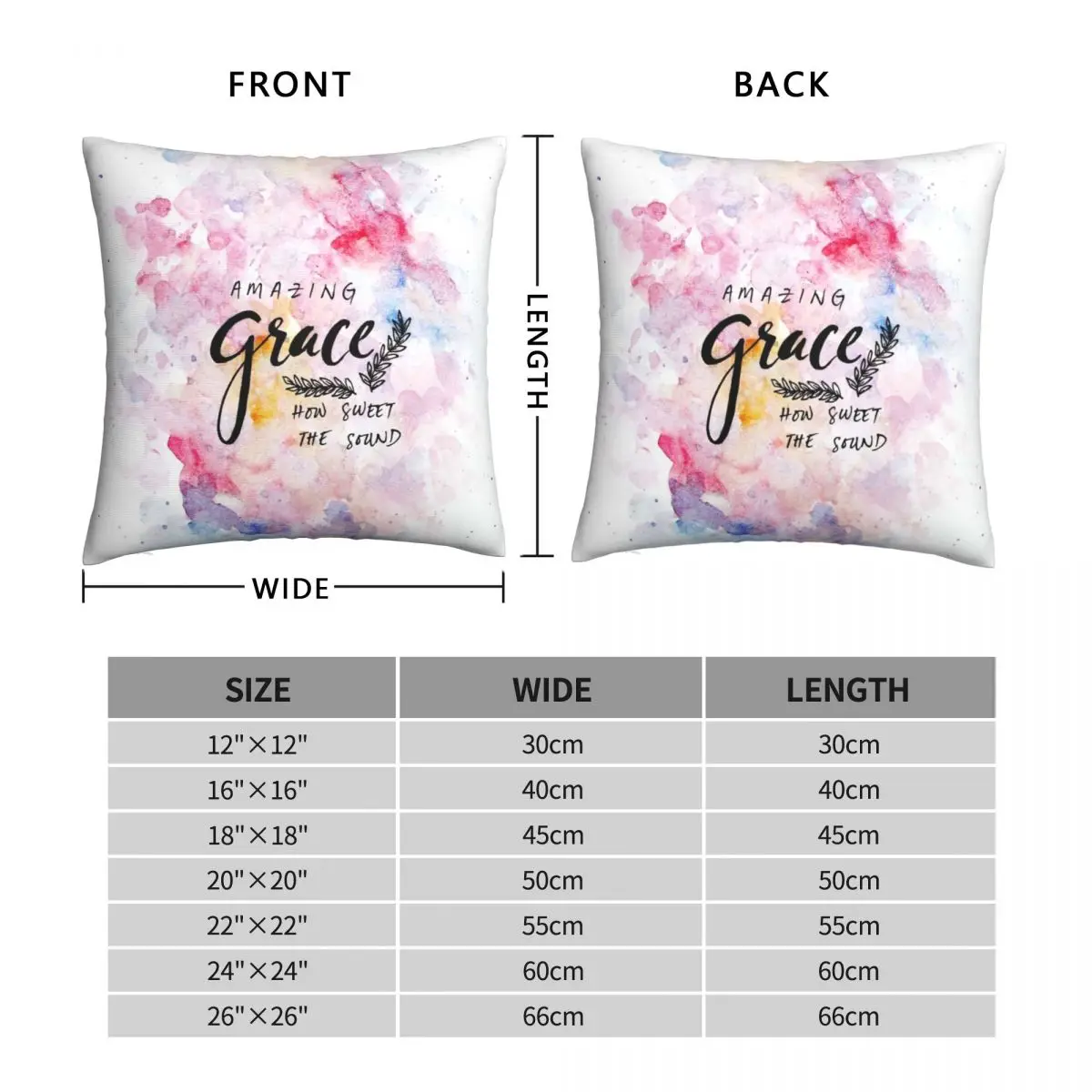 Amazing Grace Square Pillowcase Polyester Linen Velvet Pattern Zip Decor Throw Pillow Case Home Cushion Cover 45x45