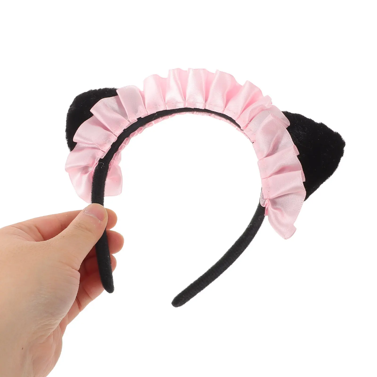 Bandeau à oreilles de chat en tissu doux, accessoires de Costume de chat Lolita, pour filles, déguisement de fête, 3 pièces