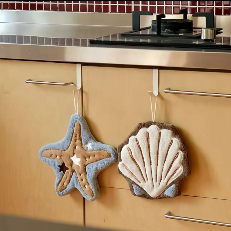 Bonito Toallero de Bambú con Diseño de Hoja de Planta y Tortuga, de Tela de Coral, para Colgar en el Baño Infantil, Decoración Creativa para el Hogar