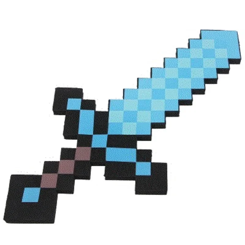 Design azul diamante espada macia eva espuma brinquedo minecrafte steve espada crianças brinquedos adoráveis para crianças meu mundo jogo presente