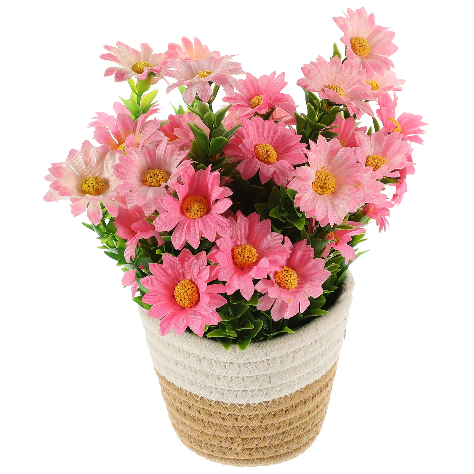 

10 Woven Flower Baskets Artificial Green Plants Faux Desktop Decor Home Office Bedroom Study Room Ornament Lifelike Potted