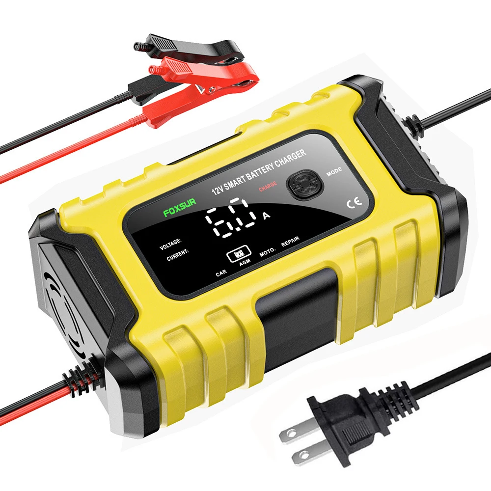 

Car Smart Battery Trickle Charger Repair 12V 6A for Truck Motorcycle Lawn Mower Marine Lead Acid AGM Batteries Charging US Plug