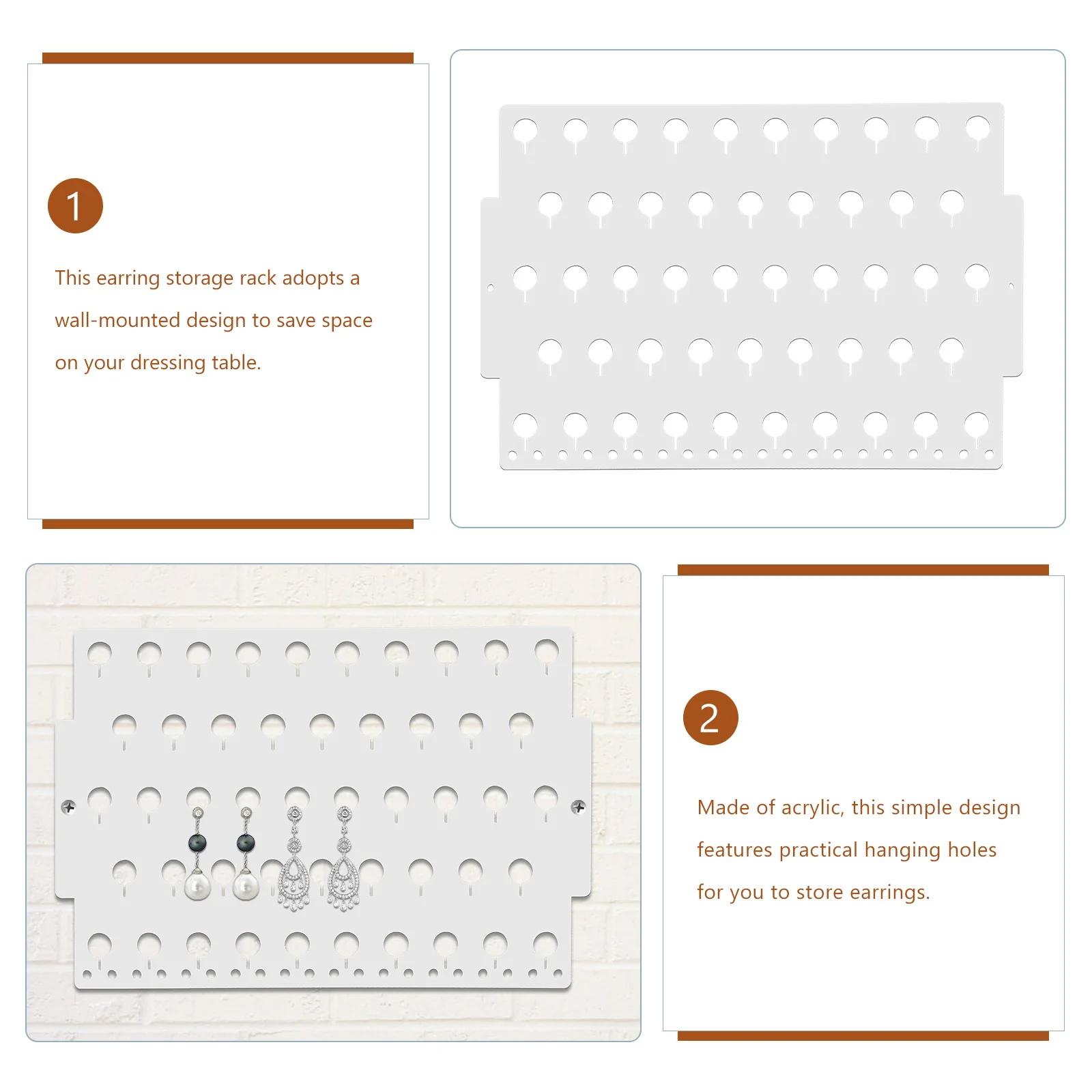 1 قطعة تخزين القرط الاكريليك شنت حامل عرض المجوهرات المنظم للأقراط الطويلة شرابات ديكور غرفة نوم
