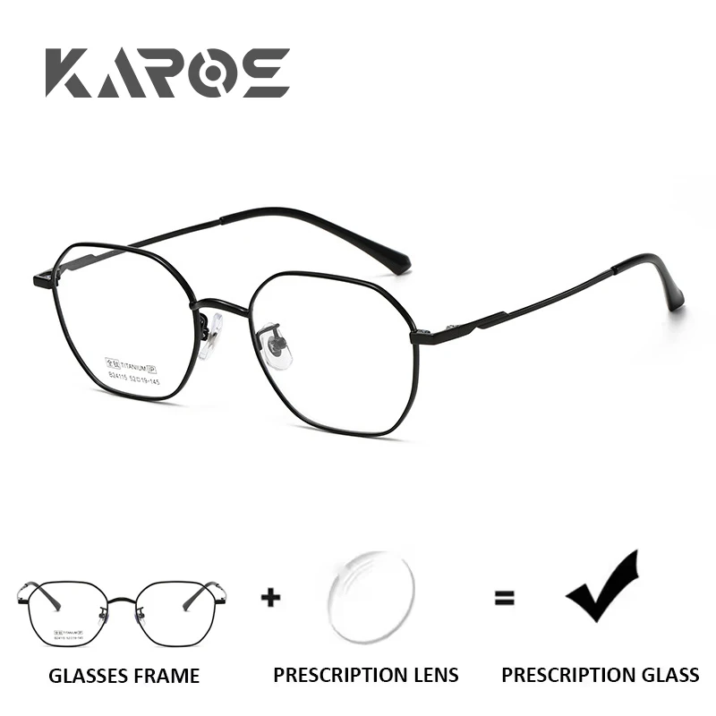 

KAROS Full Titanium Round Frame Prescription Glasses for Women Anti Blue Light Photochromic Progressive