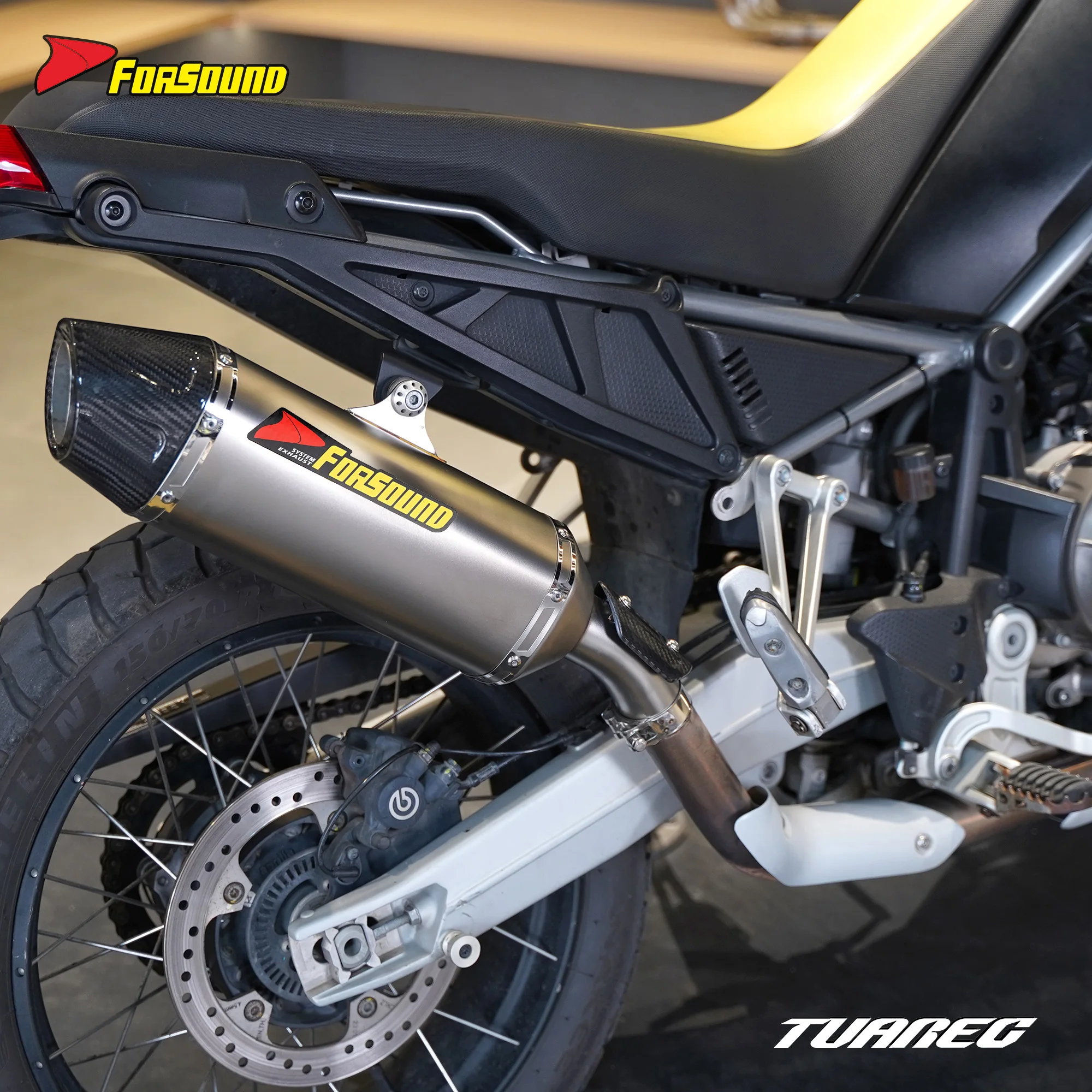 Forsound Factory Wholesale Price Aprilia Tuareg 660 Titanium Exhaust Valved Muffler with Mid Pipe Resonator