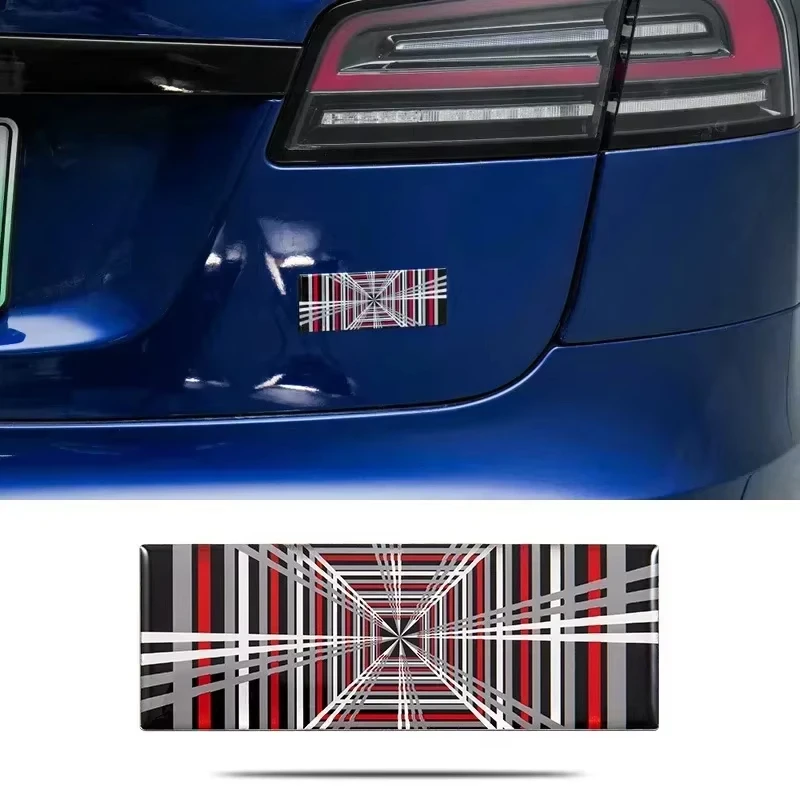 

3D Car Styling PLAID Ludicrous Graphic Rear Trunk Body Logo Badge Emblem Decals Sticker For Tesla Model 3 Y X S Accessories