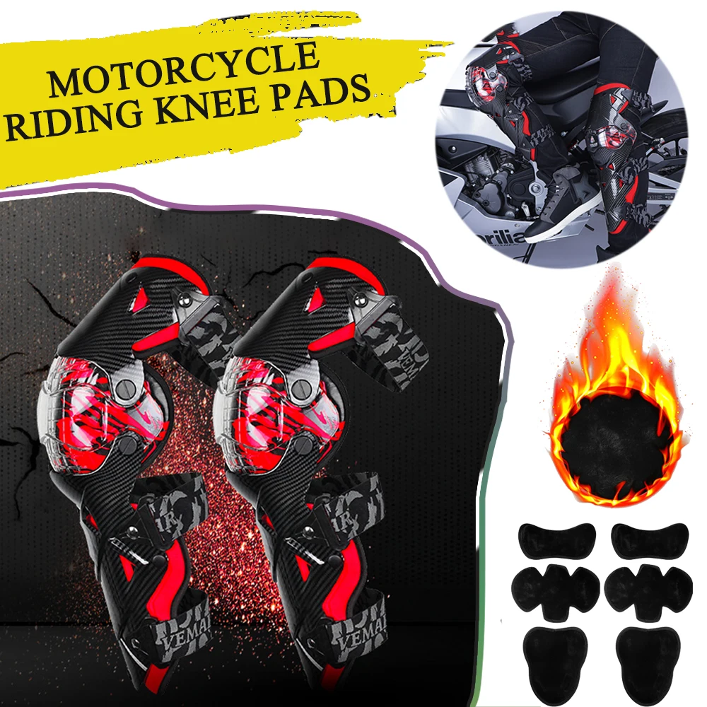 Tactical Motorcycle four-season riding knee pads Motocross Knee Shin Guards Hard Collision Avoidance Gear Bike Safety Guards