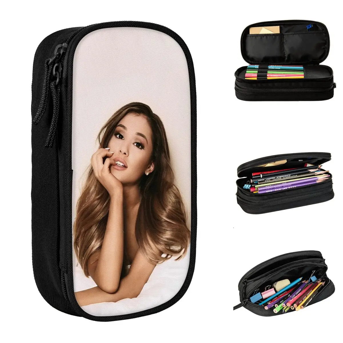 New Arianas Grands Pop Singer Pencil Cases Pencil Box Pen Box Kids Big Capacity Bag Students School Zipper Stationery